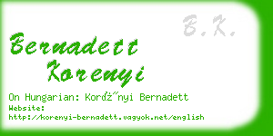 bernadett korenyi business card